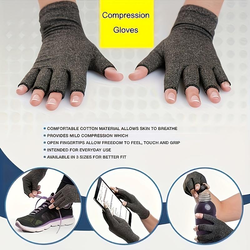 1 Pair Premium Fingerless Gloves for Daily Use, Sports, Fitness, Workout Thumb Brace Gloves for Women & Men Hand Support Wrap Half Finger Gloves