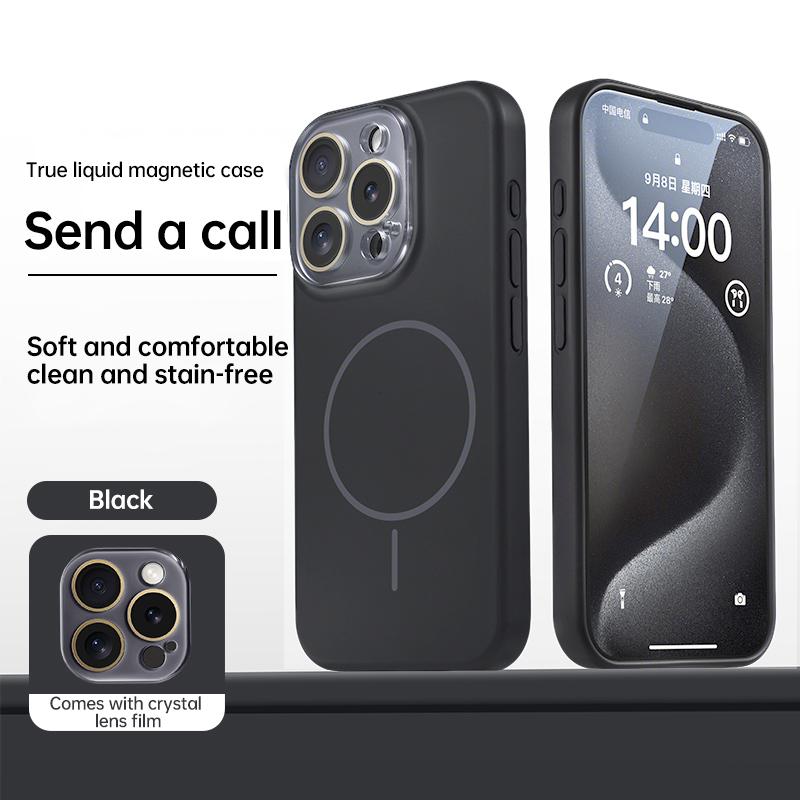 

DIVI Magnetic Liquid Silicone Phone Case Camera Lens Protector For iPhone 17 16 15 14 13 17Pro Max Magsafe Wireless Charge Cover 14