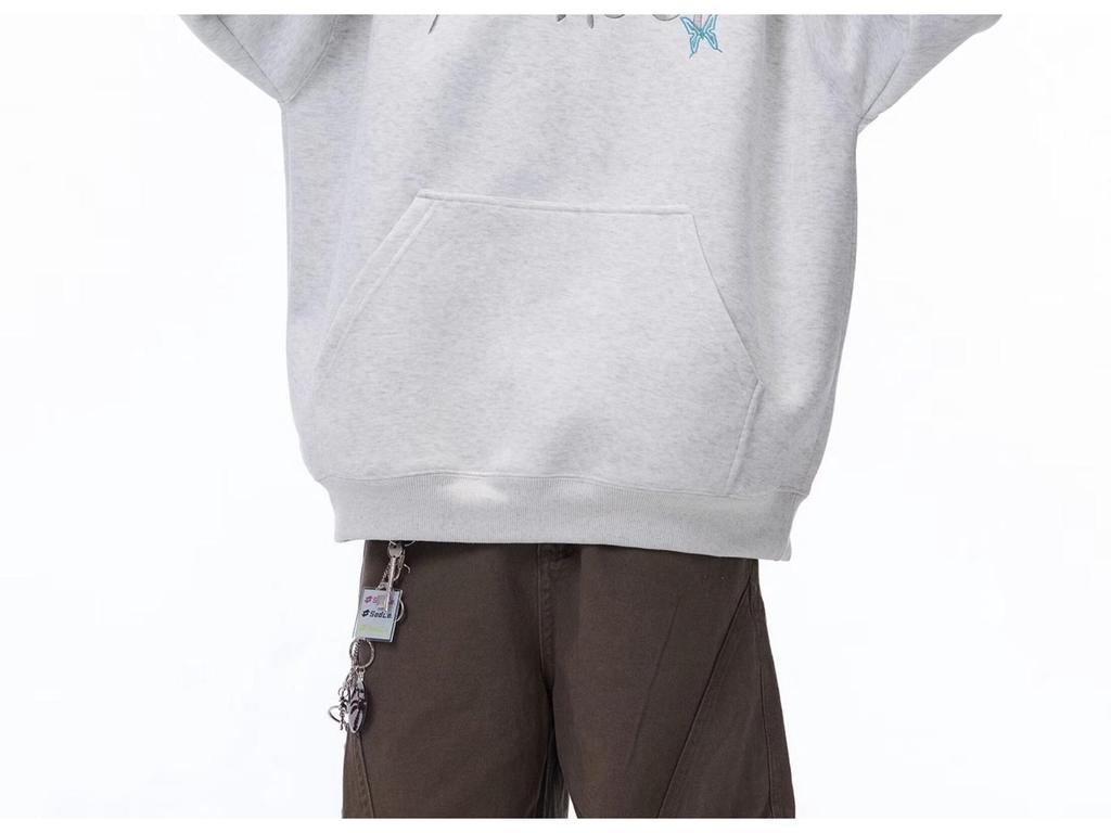 Men's Autumn/Winter American Letter Embroidered Hooded Sweatshirt - Loose Fit, Plus Velvet, Thickened Heavyweight Casual Hoodie Jacket