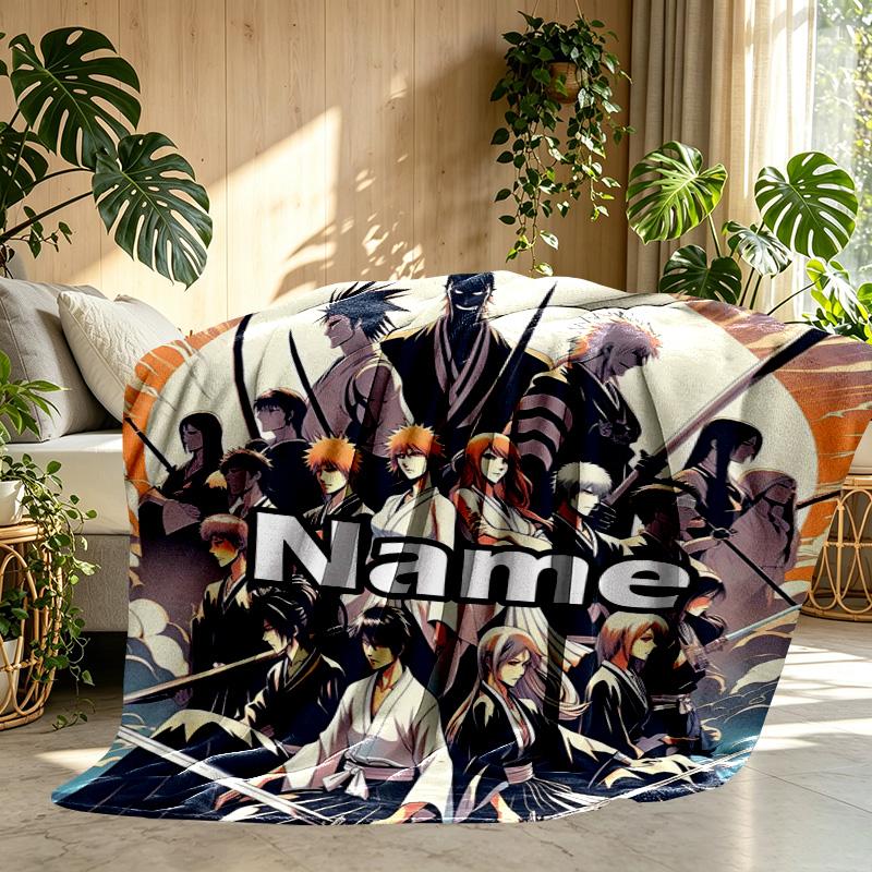 Custom Name Personalized BLEACH Print Blanket, Home Decor, Bedroom, Sofa, Camping, Couch, Gifts for Birthday ChristmasEnthusiasts
