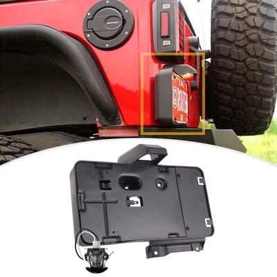 For Jeep Wrangler JK 2007-2017 Rear License Plate Holder Frame Number Tag Mounting Bracket With Light