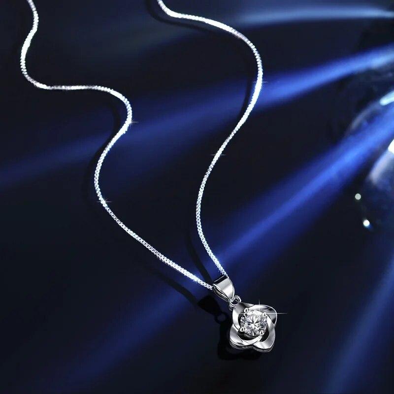 Mode S925 Sterling Silber D VVS Moissanite Halskette Weibliche Einfache Ball Perle Schlüsselbein Kette Für Freundin Valentinstag Geschenk