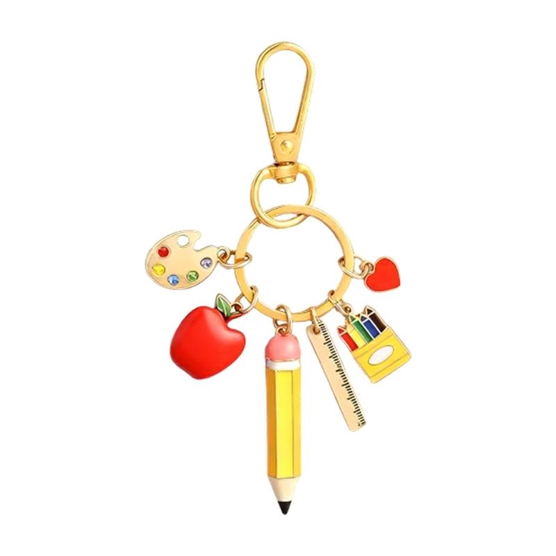 

Heart Shaped Pencil Drawing Board Keychain Unique Teacher Appreciation Gift Metal Paper Bag Hanging Ornament 1