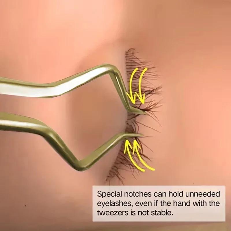 Lash Extension Tweezers Anti Slip Stainless Steel Curved Tip Straight Tweezers High Precision Nail Art Makeup Beauty Tools