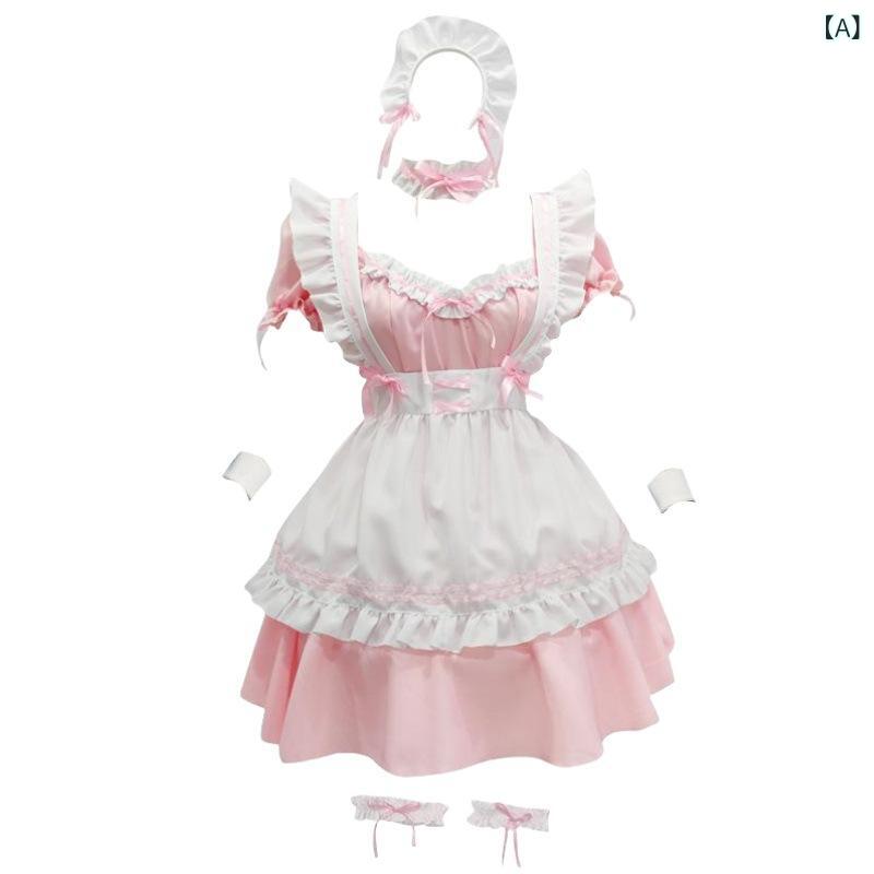 Maid outfitLolita Stylecutecosplaystudentschool styleJapanese styleone-piecedressanimeeventcostumeHalloweenschoo L Festivalcostume Setmade Polyester