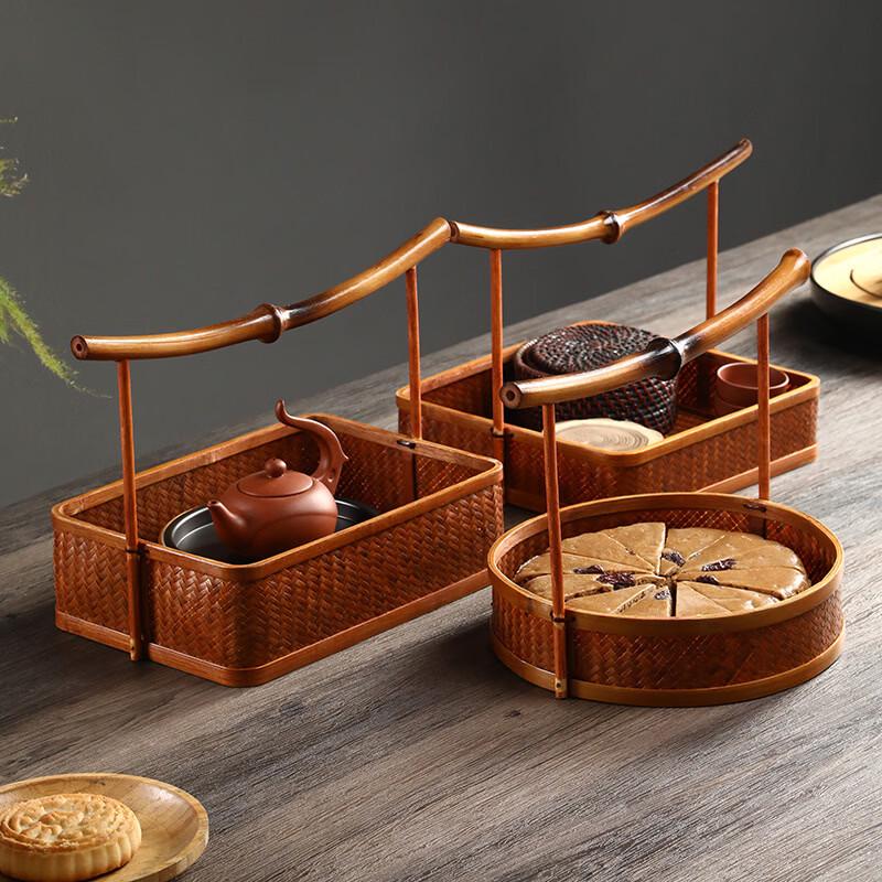 ZISIZ Handmade Bamboo Vintage Storage Basket
