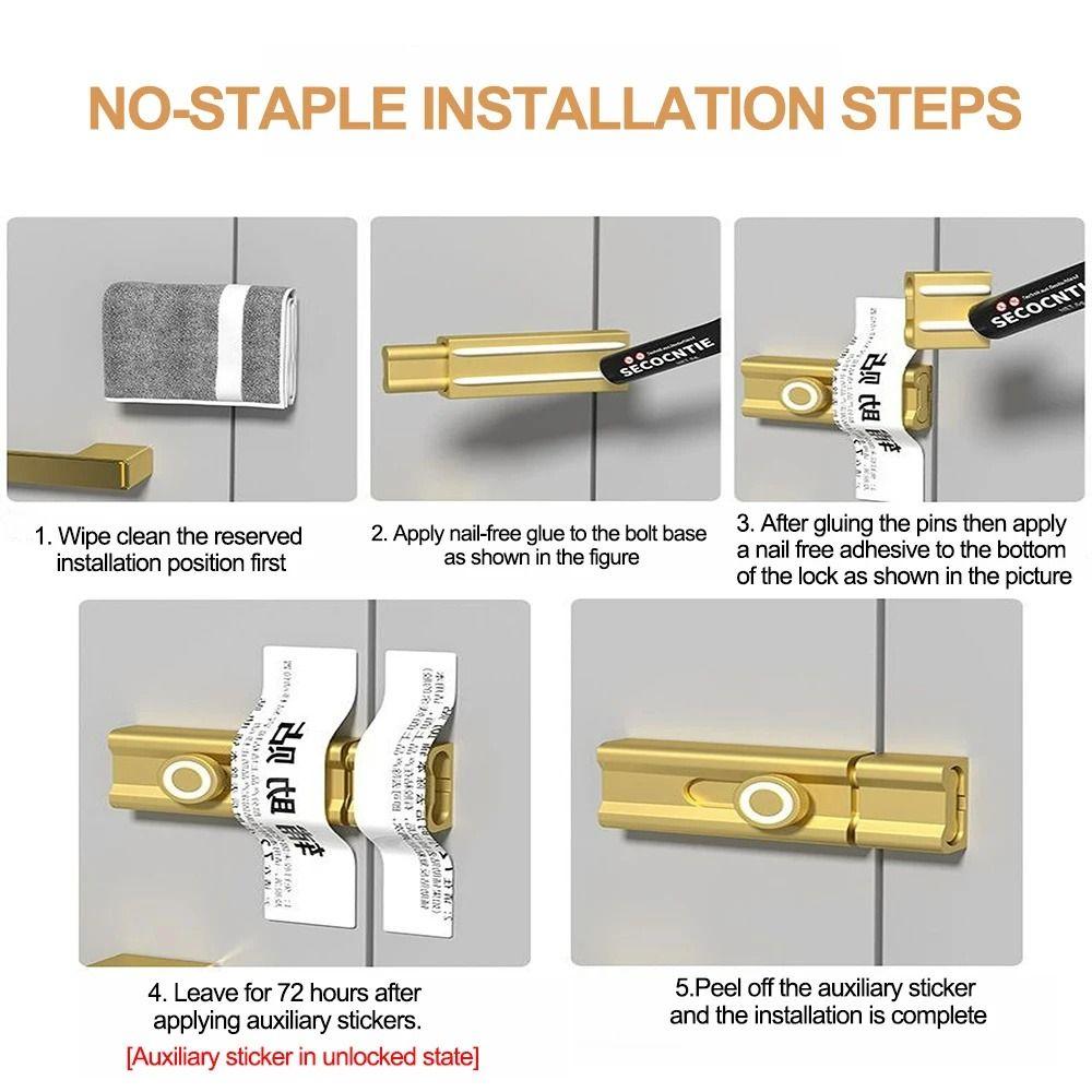 Anti-theft Sliding Door Bolt Aluminum Zinc Zinc Alloy Door Buckle Durable Door Catch  Closet Window Door