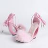 Women's Fluffy Sandals - Crystal Ultra-High Heels Waterproof Platform & Ankle Straps, Party/Evening Shoes, LFD-907188-8