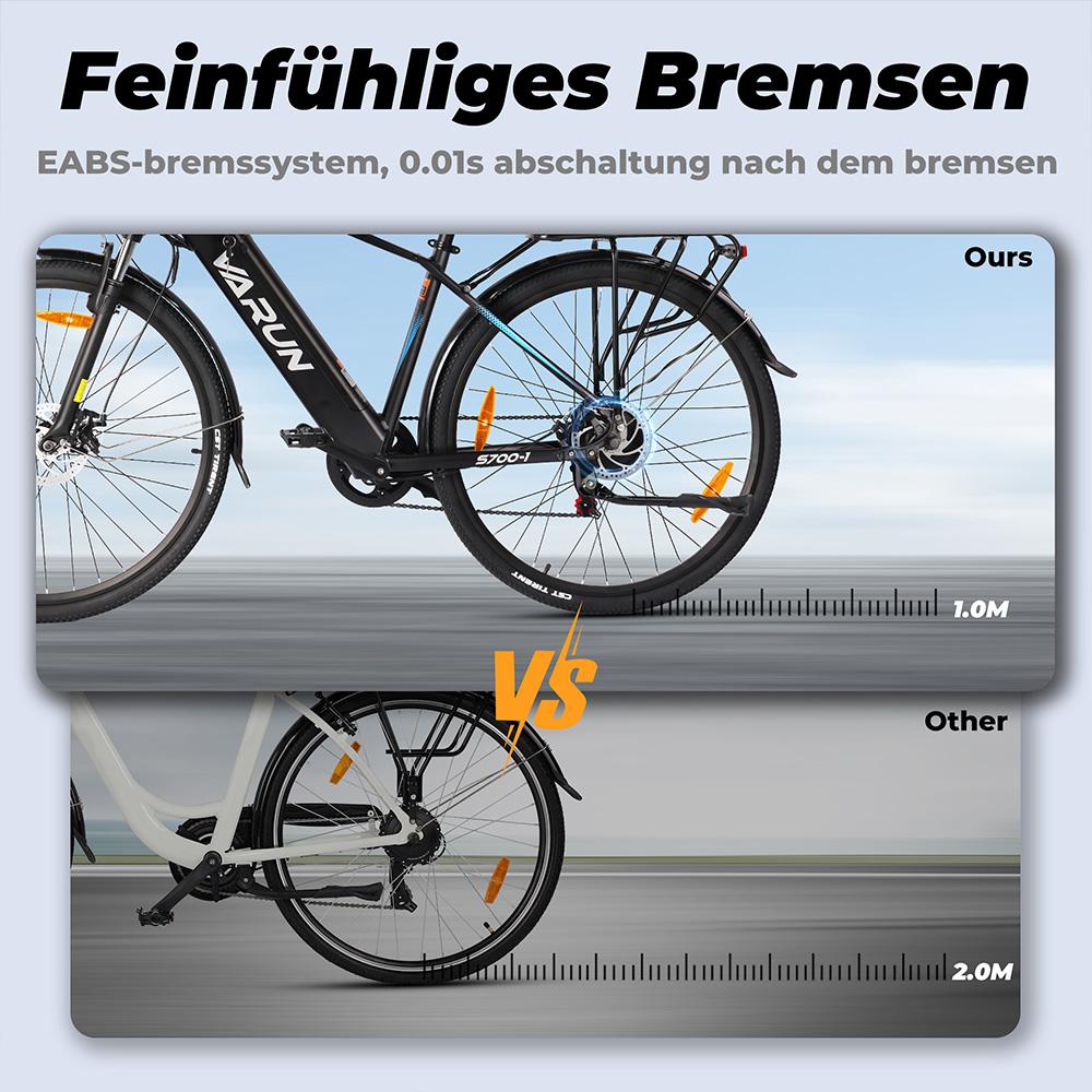 Electric Scooter Varun S700 250W Motor Dual Disc Brake 48V 10.4AH Adult E-bike Top Speed 25Km/h 27.5"x1.95" Tire