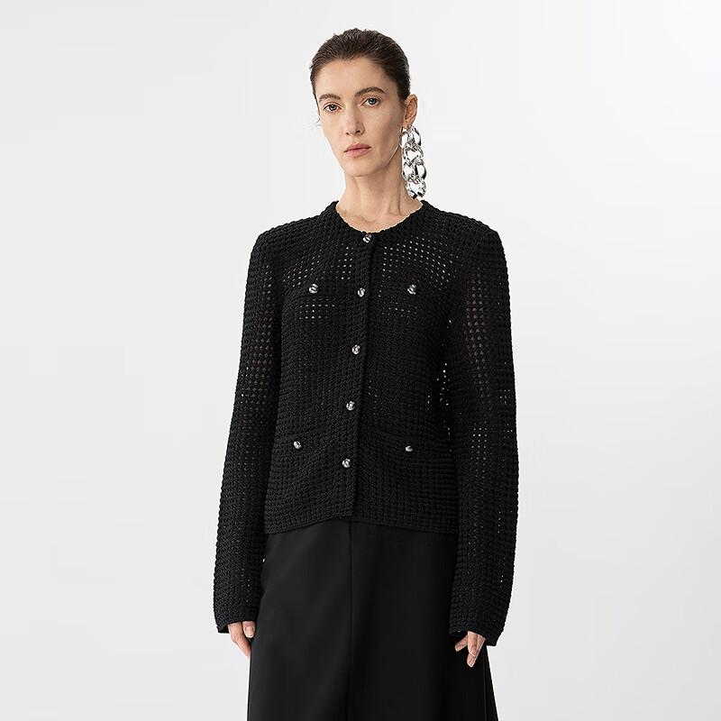 JNBY 2025 Spring Round Neck Long Sleeve Knitted Sweater