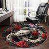 1pc Office Carpet Chair Mats Snake and Roses Circular Artwork Perfect for Decorating Office Chairss, Or Bedrooms.YDT405