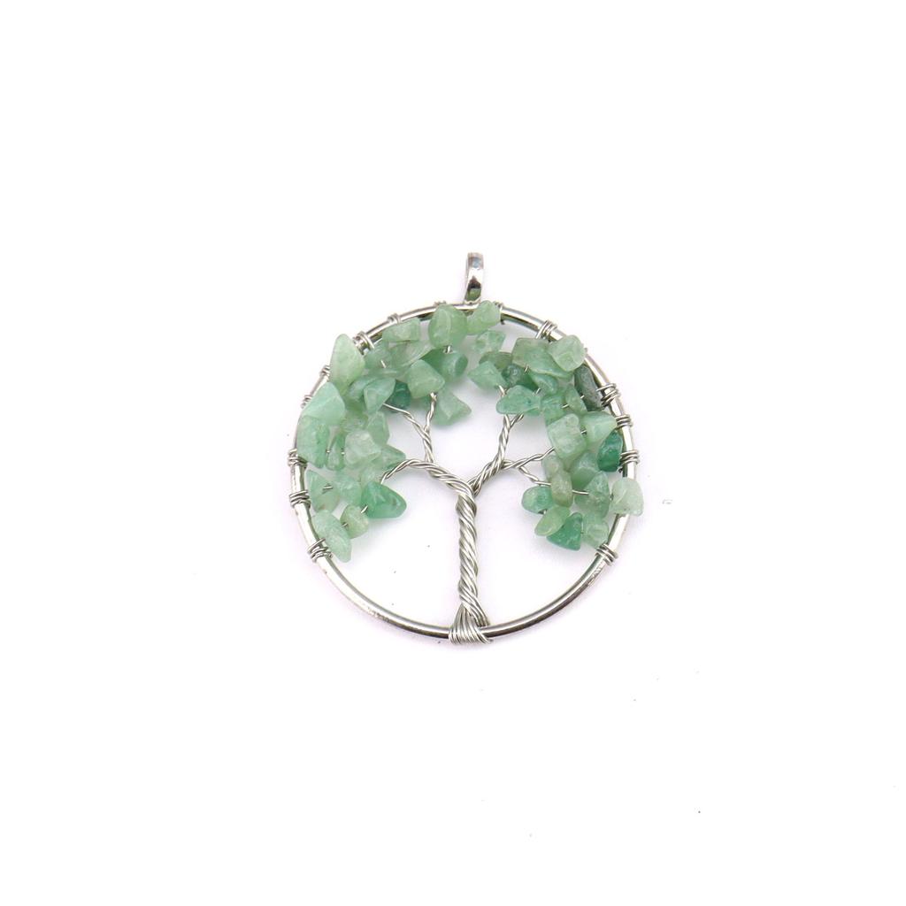 Silk-Wound Natural Gravel Crystal Tree Of Life, Colorful Natural Stone Fortune Tree Necklace Direct Sales N58
