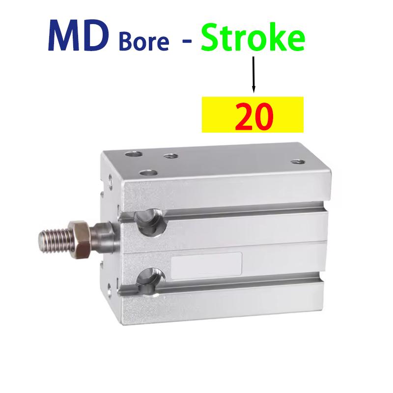 Cylinder Aluminum Alloy MD10/16/20/25/32X5*10X15X20X25X30X40X50X60S MD Free Installation Small Multi Position Fixed Pneumatic