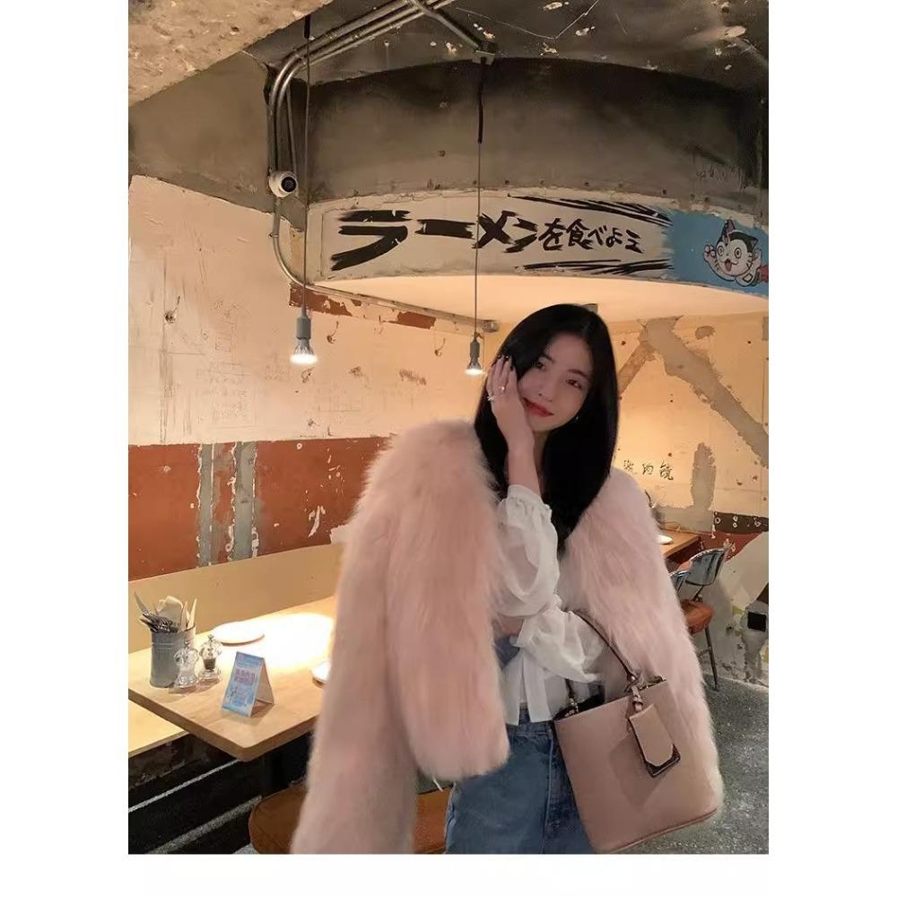 Autumn and Winter Fur Women's Short New Imitation Fox Fur Net Celebrity Young Winter Fur Short Coat