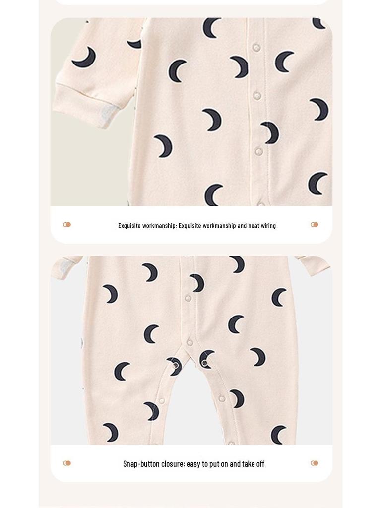 Kombinezon dla niemowlaka 0-6 miesięcy: Gruba, bezszwowa czysta bawełna na jesień i zimę