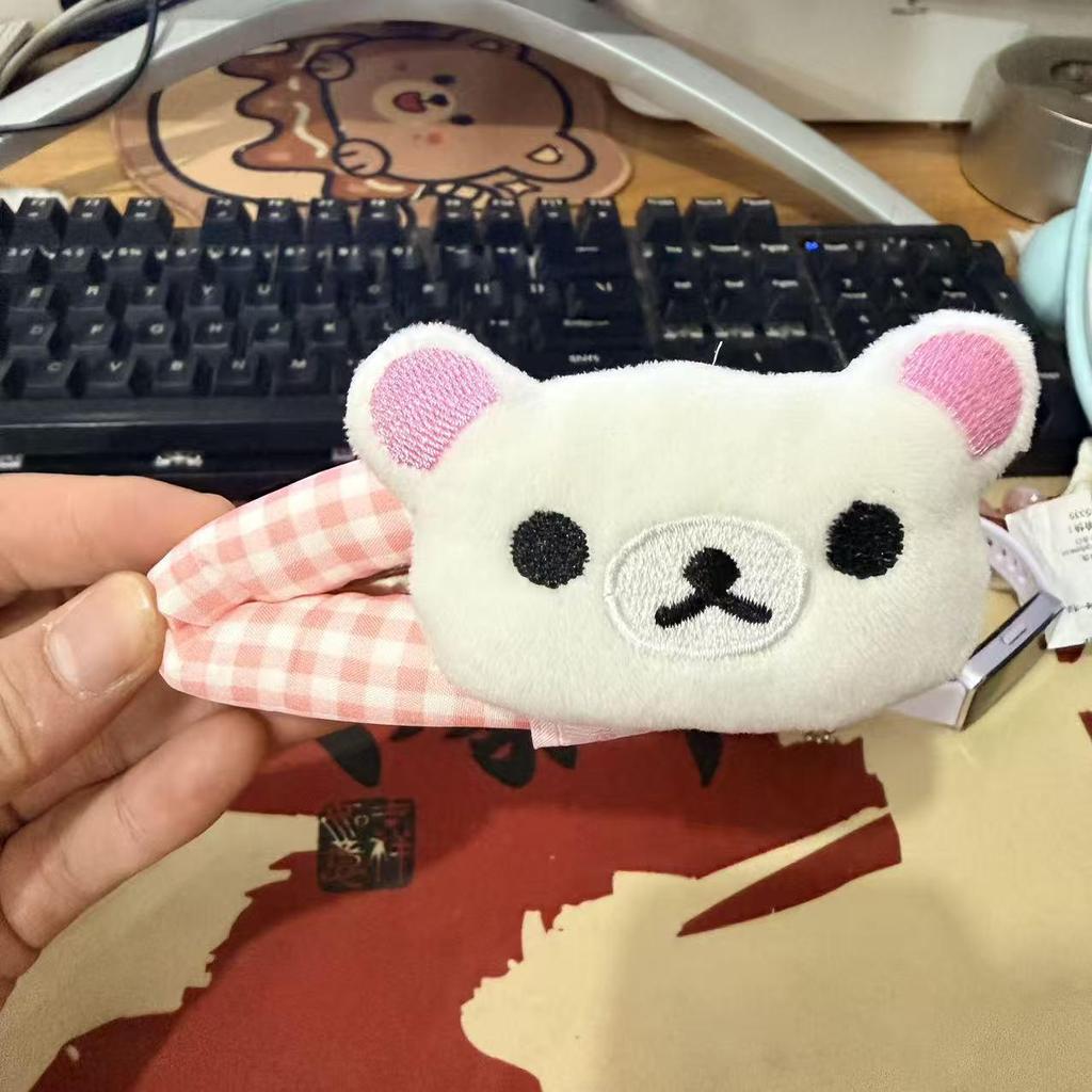 Rilakkuma Fluffy Hair Tie - Autumn/Winter Plush Cartoon Style