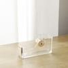 Deluxe Square Clear Acrylic Tape Seat Holder Office Tape Dispenser Desktop Tape Cutter Supplies 120MM*35MM*65MM