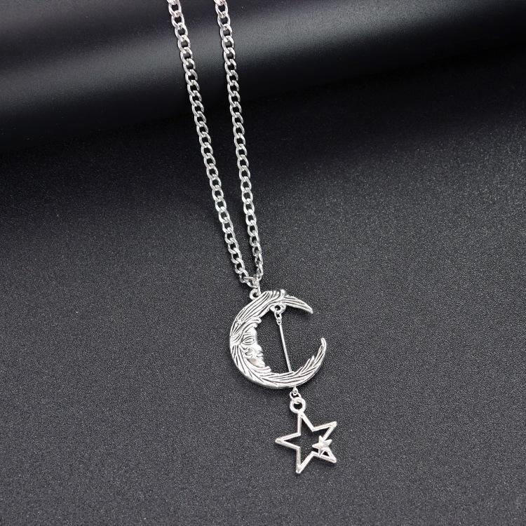 Retro Trendy Cool Titanium Steel Necklace Men's and Women's Hip-hop Personality Square Brand Cross Pendant Japanese and Korean Fashion Street