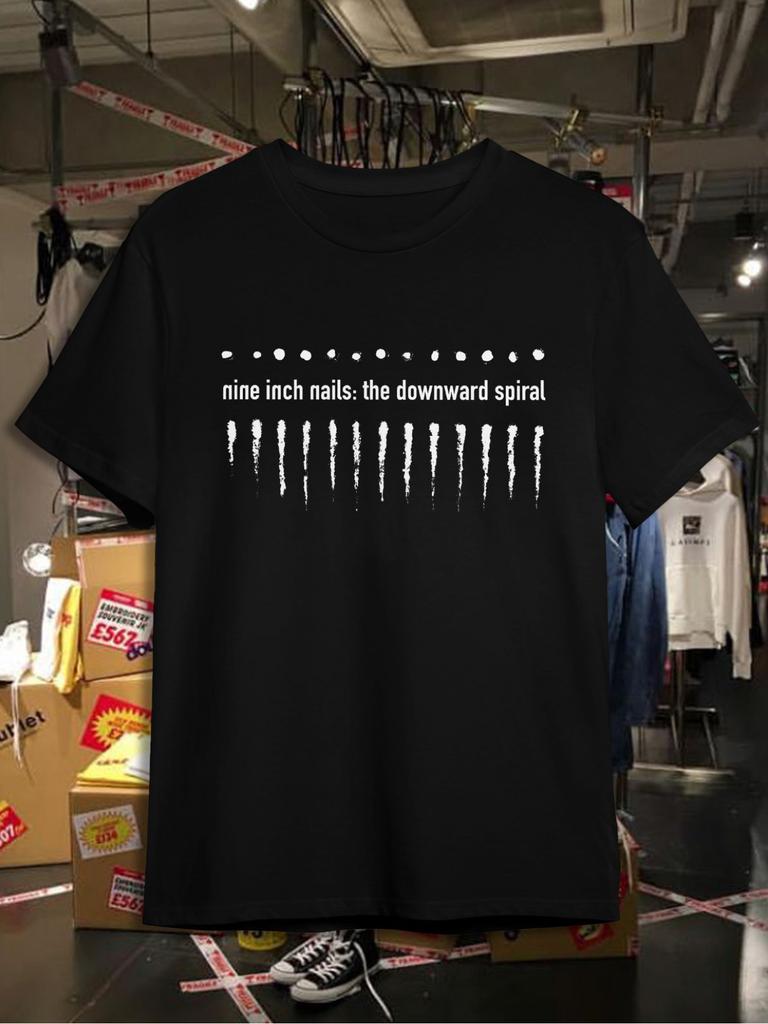 Unisexs Nine Inch Nails The Spiral Album Cover TShirt Regular Fit Short Sleeve Tshirt Featuring The Iconic Spiral Graphic Print