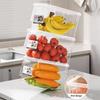 Kühlschrank Organizer Transparente Lebensmittelbox mit Griff Deckel Lebensmittelgeeignet Kühlschrank Organizer Aufbewahrungsbehälter für Obst Gemüse Salate