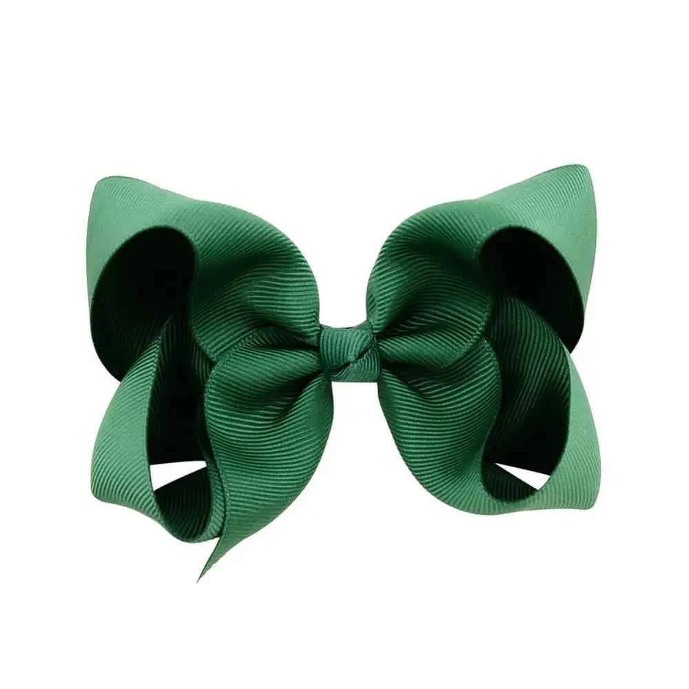 3/4/6/8inch  Boutique Handmade Colorful Solid Ribbon Grosgrain Hair Bow with Clips for Kids Girls Hair Accessories