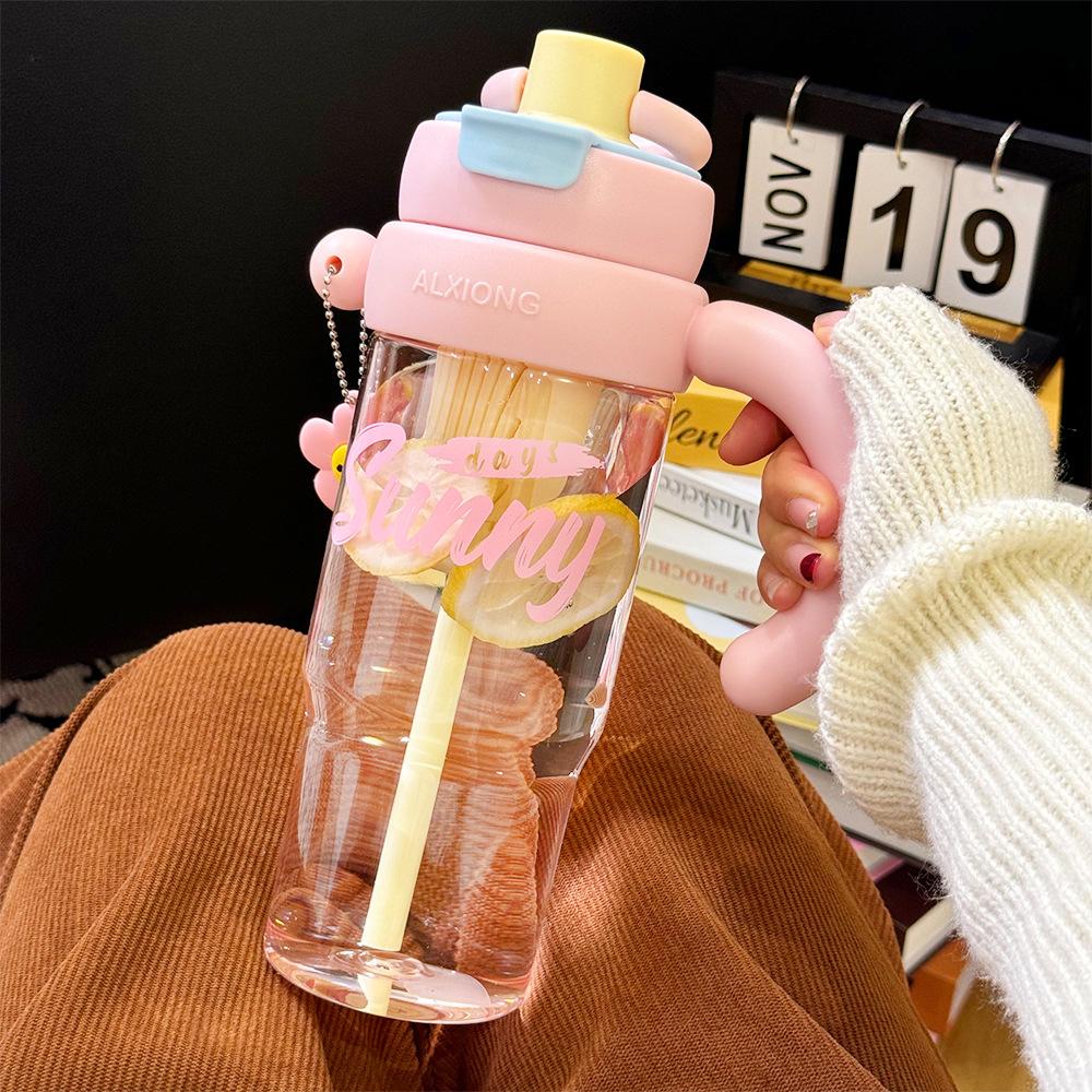 

Large Capacity Double Drinking Straw Cup, Cute Creative Portable Plastic Cups for Girls, High Appearance Outdoor Sports Kettle 1200ml-1680ml