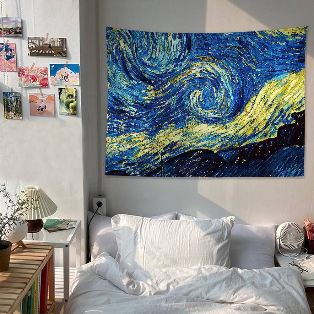 Van Gogh Paintings Printed Large Wall Tapestry Art Science Fiction Room Home Decor Decor Blanket