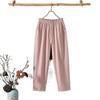Women's Cotton & Linen Slimming Loose Straight-Leg Pants - Versatile Spring/Autumn Nine-Tenth Length