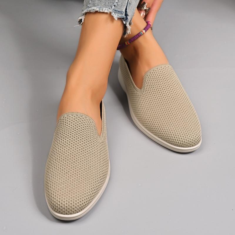 Mode Lässige Stoffschuhe Herbst Neu Runde Zehenpartie Tiefes Mesh Atmungsaktiv Weiche Sohle Rutschfest Verschleißfest Einzelne Schuhe