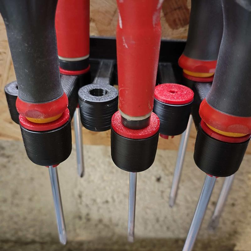 Wall-mounted Screwdriver Holder With 9 Slots, Ideal For Garage Organization. Easy To Install,Perfect For Organizing Hand Tools