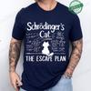 Men's Summer Casual Shirt Funny Cat Escape Plan Science Design T-Shirt Men's Physics Science Nerd Geek Short Sleeve T-Shirt Tops