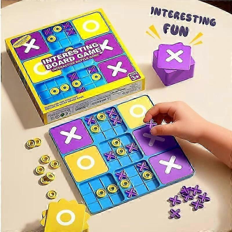 Ultimatives Tic-Tac-Toe Spiel Brettspiele für den Familien-Spieleabend Geistig herausforderndes Cross-Board-Spiel für Kinder Erwachsene