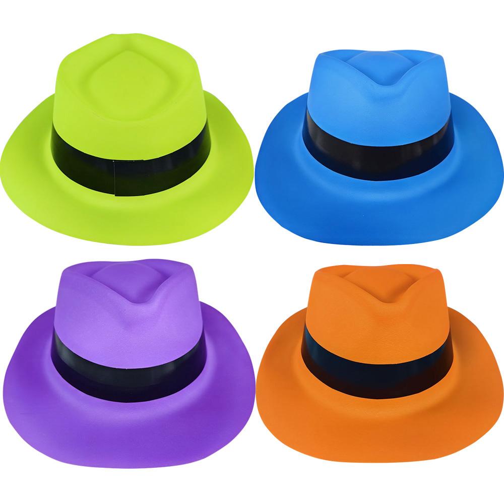 

Neon Party Supplies Neon Formal Hats 4 Colors For Glow in The UV Light Party Fluorescent Hat UV Light Party Decorations Adults 8pcs