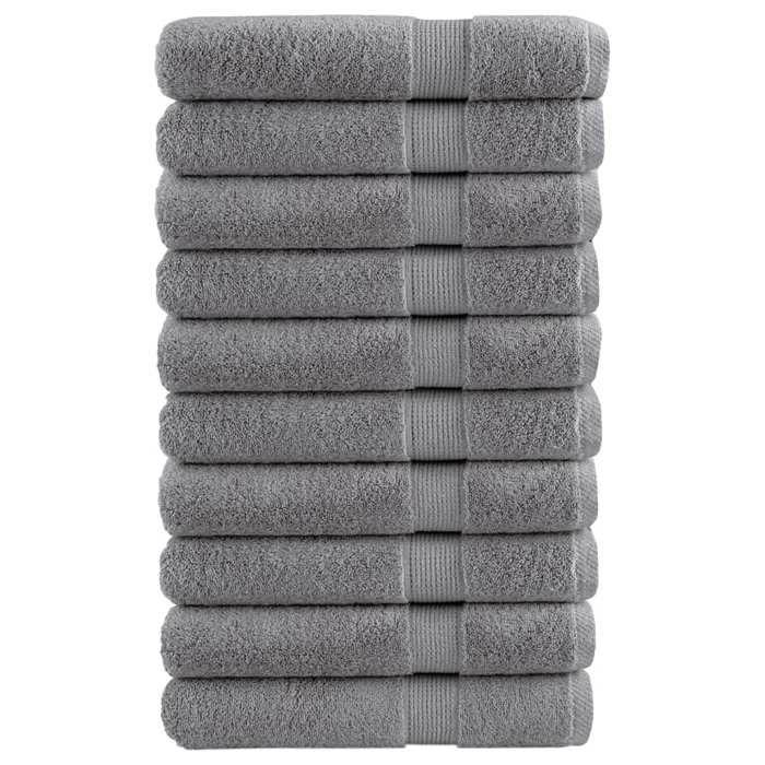 VidaXL Serviettes de Qualité Supérieure 10 pcs, Serviettes de Douche, Draps de Bain, Serviettes d'Invité de Toilette, Gris 137319