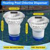 Solar Adjustable Pool Chlorine Dispenser with Colorful Lights Floating Pool Spa Tub Release Chlorinator for Nighttime Ambiance
