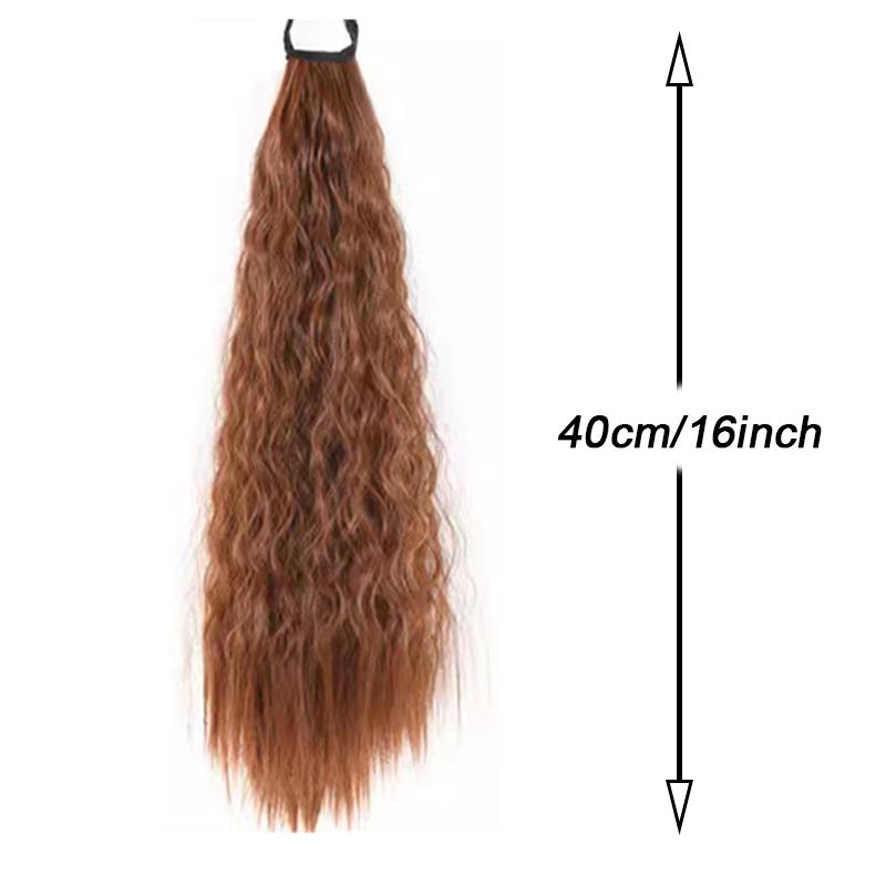 Hestehale-parykk, krøllete hår, bølgebånd og naturlig hårtilbehør for daglig bruk