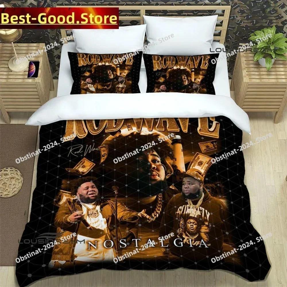 3D Print Fashion Rapper Rod Wave Bedding Set Boys Girls Twin Queen King Size Duvet Cover Pillowcase Bed Boys Adult Bedroom