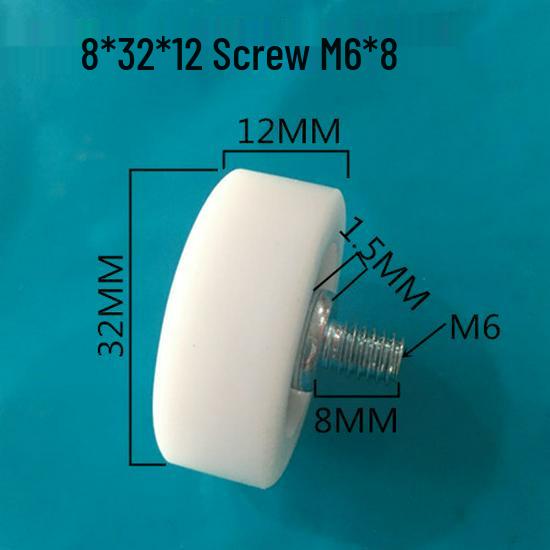 626 Rubber-Coated Nylon Roller with Shaft, 608 Bearing Pulley Wheel Guide