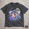 Drei Schuhschnabel Storch Grafik T-Shirt, Vintage Vogel Mond T-Shirt, Lustiges Schuhschnabel Shirt, Oversized Tier T-Shirt, Exotischer Vogel T-Shirt Geschenk