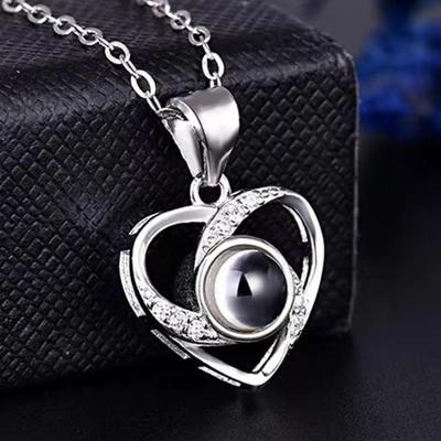 100 Languages I Love You Projection Necklace High Sense Fashion Elegant Collarbone Chain