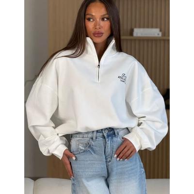 Fashionable Half-zip Versatile Western-style Printed Autumn and Winter Temperament Loose Jacket Lapel Sweatshirt