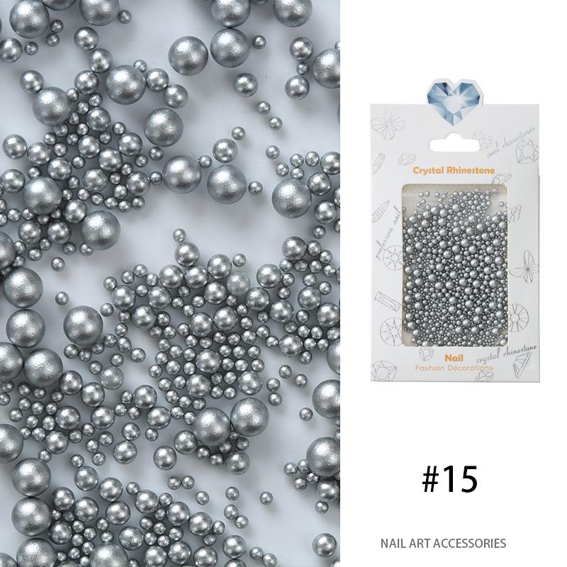 Pearl Nail Art Highlight Pearl 1.5Mm-4Mm Round Pearl Mixed Japanese Matte Gold Matte Silver Jewelry