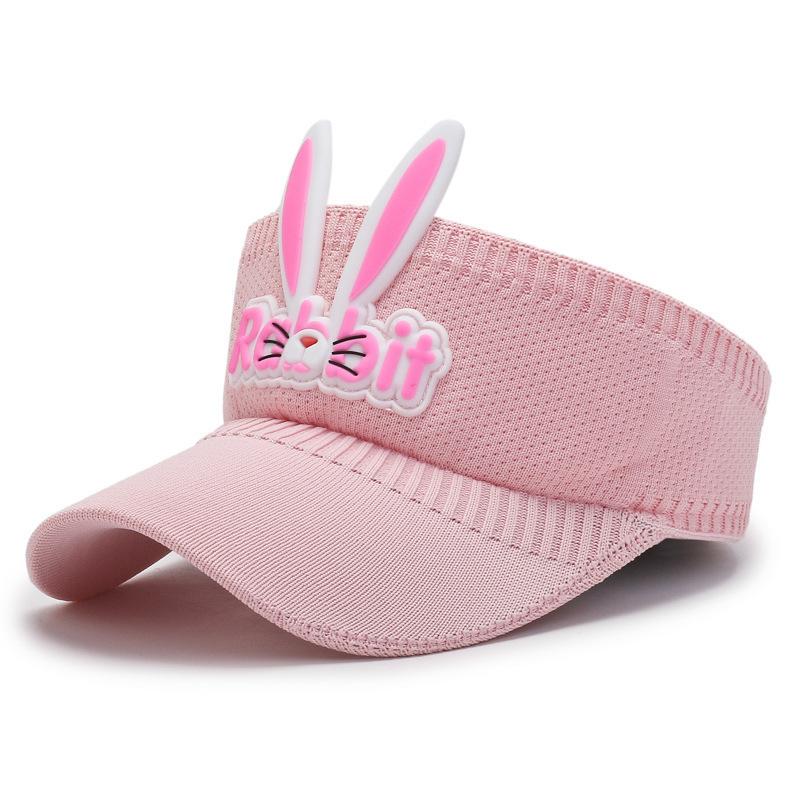 Children's hats can be worn in spring and summer, cartoon rabbit ears, letters, empty top hats, sunscreen sun hats for boys and girls