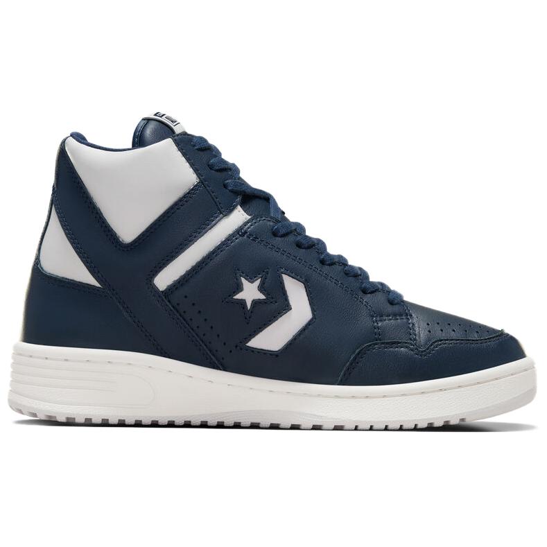 Converse Weapon Comfortable and Versatile Non-slip and Wear-resistant Mid-top Skate Shoes Unisex Blue and White