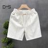 Men Sports Shorts with Elastic Waist Straps Summer Casual Shorts Leisure Work Beach Vacation Solid Color Shorts