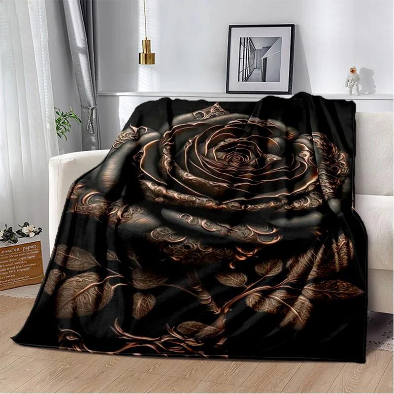 Nordic Love Rose Flowers Daisy Blanket,Soft Throw Blanket for Home Bedroom Bed Sofa Picnic Travel Office Rest Cover Blanket Kids