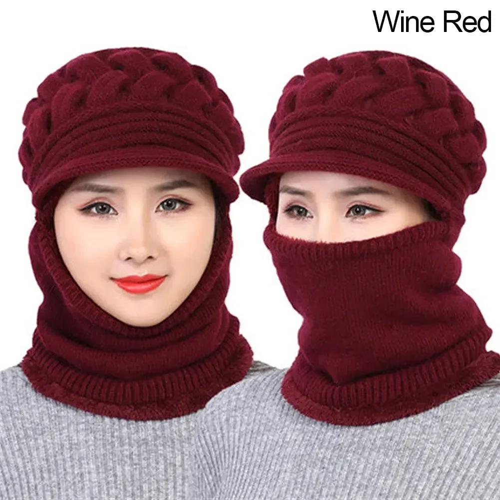 Chapéu de Inverno Gorros de Peça Única Chapéus Gorros de Inverno Para Homens Mulheres Cachecol de Lã Toucas Máscara Balaclava Gorras Touca Chapéu de Tricô