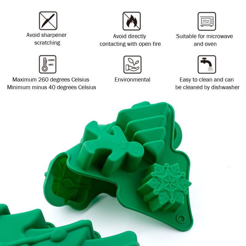 

Christmas Silicone Baking Mold Snowman Santa Cake Mold for Chocolate Jello (BPA-Free,No FDA Certified) Type A