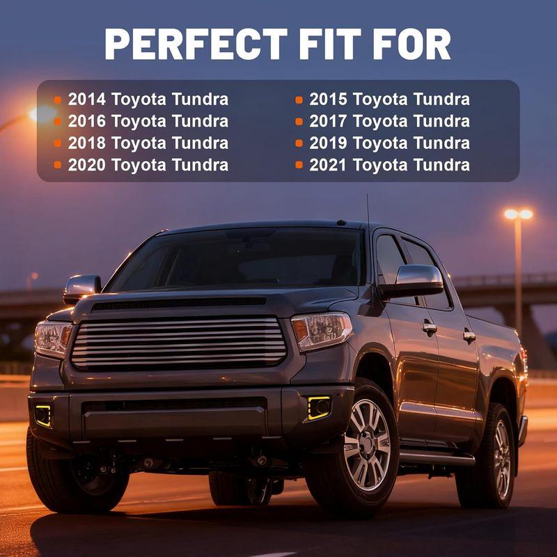 LED Fog Light for Toyota Tundra 2014 - 2021 Sequential Daytime Running Light with DRL Harness Dynamic Turn Signal Lights