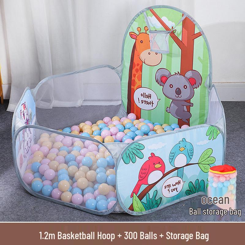 Kids' Indoor/Outdoor Ocean Ball Pit Tent with Basketball Hoop